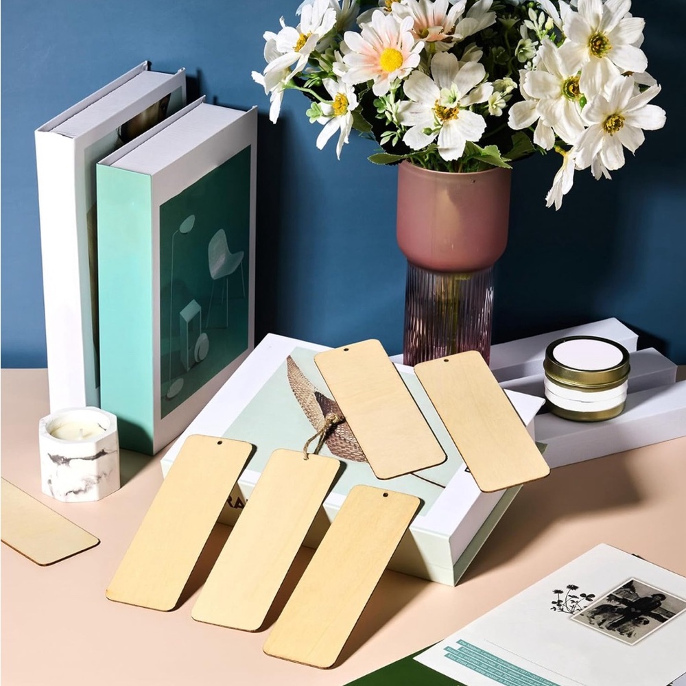 Zonon Large Size Wood Blank Bookmarks DIY Package Tags